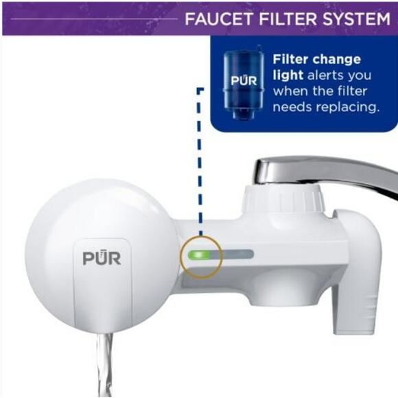 NWT PUR Basic White Horizontal Faucet Mount Max Ion Water Filtration System - Picture 10 of 12